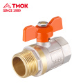 Good quality butterfly stem brass nickle plated ball valves